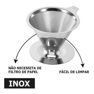 Coador De Café Reutilizável Aço Inox Pequeno Médio Filtro 101 102