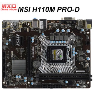 Placa Mãe Msi H110M Pro-D Lga 1151 Ddr4 32gb Para Intel H110 H110M Desktop Mainboard Sata Iii Usb3.0 Pci-E X16 3.0 Usado