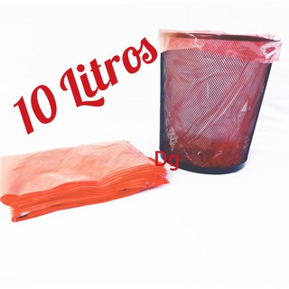 Saco de lixo 10 litros vermelho 20 unidades ideal para banheiro, escritório e cozinha (1)