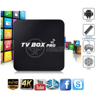 TV Box PRO Aparelho Android 8GB RAM + 128GB ROM Full HD 4K WiFi 5G Transforme Sua TV em Smart 11