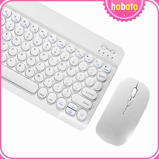 habato Mouse/Teclado Bluetooth Sem Fio Com 10 Polegadas Para iPhone iPad Air 4/3 Branco