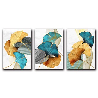 Kit Quadros Decorativos 3 peças Flores Secas Abstrato Colorido Diferente Quarto Sala Moderno ITOP010