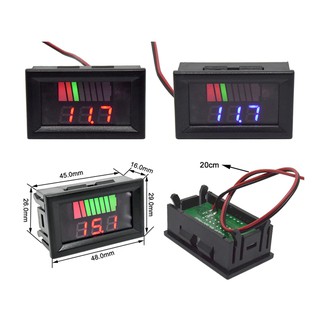 Voltímetro Digital Medidor Bateria 12v Porcentagem - Display LED - Som Automotivo - Modelo NOVO