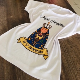 Mini Devoto ,Camisetas Nossa Senhora Aparecida infantil e Adulto ,Baratas , Camiseta Católica , Camiseta Religiosa