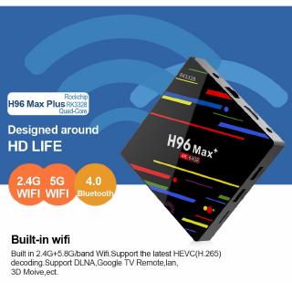 TV Box H96 Max Plus com Android 9 0/Quad Core / TV Box RK3328 com Wi-Fi de 2 4G/5Ghz / Sistema de TV Box (5)