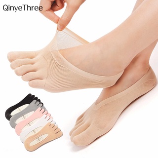 Meias invisíveis de dedo ultrafino feminino, respirável e antiderrapante, meias femininas de cinco dedos de verão