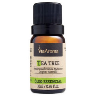Oleo Essencial de Tea Tree Melaleuca (Melaleuca Alternifolia) 100% Puro Natural Via Aroma Frasco 10ml Aromaterapia