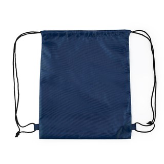 Mochila saco inteira azul escuro, com duas alças para costa, fechamento superior material em nylon. cod. v02079