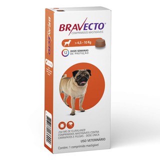 Bravecto Comprimido Antipulgas e Carrapatos MSD Para Cães De 4,5 A 10kg