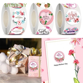 SHINYINY 500pcs/roll DIY Handmade Self Adhesive Scrapbook Sealing Craft Mothers Day Stickers Happy Mothers Day (1)