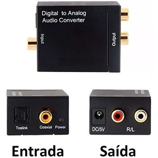 Conversor Audio Optico Digital Fibra Coaxial Rca Analógico