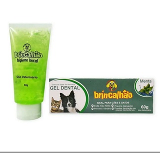 Pasta de dente gel dental para cachorros e gatos brincalhao sabor menta 60g promoção