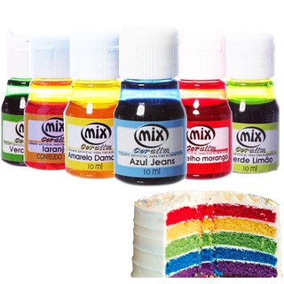 Corante Alimenticio Liquido para Confeitaria e bebidas Mix Colorido - Escolha a Cor 10 ML