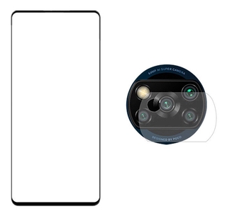 Kit Pelicula Vidro Full + P. Camera Xiaomi Poco X3 6.67 Pol
