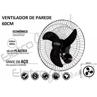 Ventilador Industrial De Parede 60cm Turbo Oscilante 2 Rolamentos Bivolt (3)