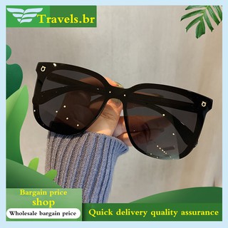 Sunglasses black slim face UV protection round sunglasses