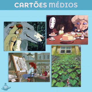 Cartões Decorativos Ghibli | Chihiro - Howl - Kiki - Totoro | Pequenos, Médios e Grandes (3)