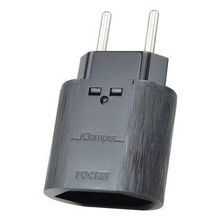 DPS Plug & Use de 2 pinos 10A iClamper Pocket 2P Proteção contra Surtos Elétricos Sem Aterramento Clamper Preto (2)