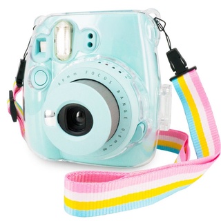 Bolsa Capa Case Transparente Em Acrilíco Para Câmera Instax Mini 9 E 8 Com Alça