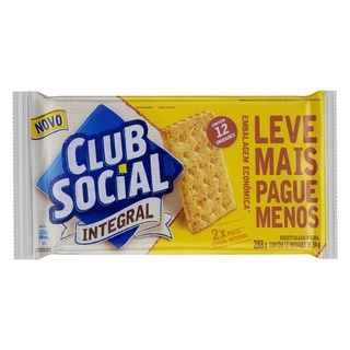 Biscoito Club Social Integral Pack Economico Com 12 Unidades