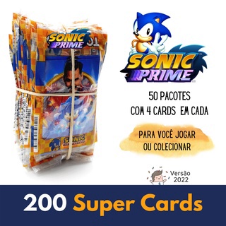 50 PACOTINHOS DE CARDS SONIC 2022 C/4 UNIDADES CADA TOTAL 200 CARDS