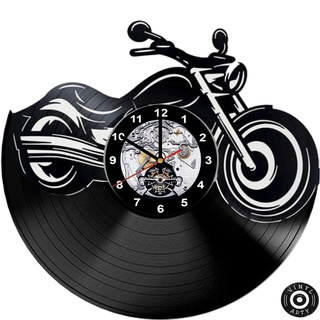 Relogio de parede Motocicleta Harley-Davidson feito em disco De Vinil - Relógio De Vinil Disco Lp (1)