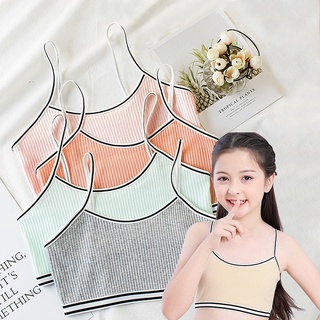 8-12 Y Girls Training Bra Teenage Sling Bra Cotton Bralette Soft Puberty Cute Children Underwear (1)