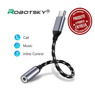 adaptador de fone de ouvido USB tipo C para P2 jack 3.5mm Robotsky
