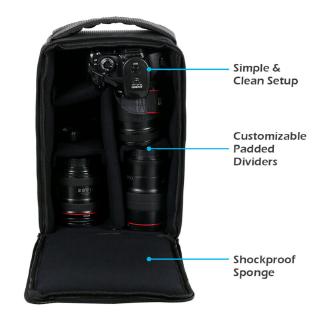 Fotografia Camera Bag Insert Carry Case Partition Para SLR Canon Nikon Sony Lens (4)