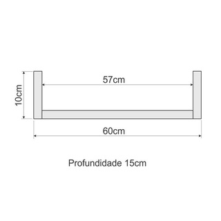 Kit 3 Prateleiras U 60cm Branco Nicho Livros MDF (4)