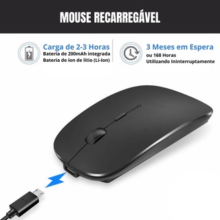 Mouse Sem Fio Recarregável 2.4ghz Usb Óptico Original