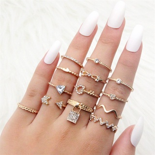 [ZOMI] 13 unidades / conjunto Conjunto de anéis de acessórios de joias para mulheres moda amor bowknot flecha onda anel