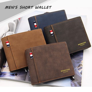 Frosted Men's Short Wallet Short Paragraph Large Capacity Multifunctional Fashion Retro Business Wallet