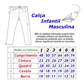 Calça Jeans Masculina Infantil Menino Regulagem Cós 1 a 8 anos (3)
