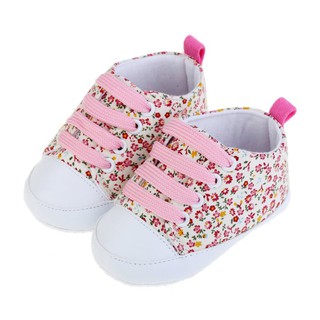 Babyshow Sapatos De Lona De Sola Macia Para Bebê Criança Lace Up Antiderrapante (4)