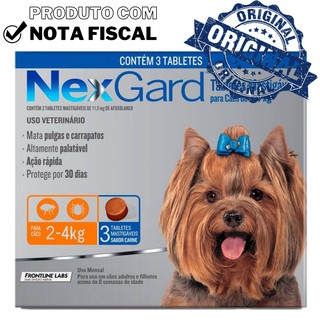 Nexgard Antipulgas E Carrapatos Cães 2 A 4kg Com 3 Tabletes