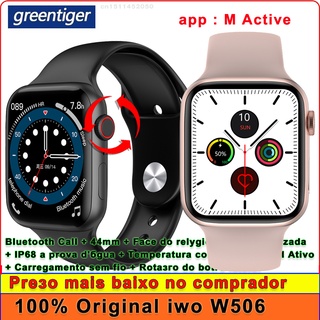 Smartwatch iwo W506 original 44MM 40MM Temperatura corporal Carregamento sem fio IP68 à prova d'água