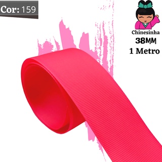 Fita De Gorgurão 38mm Nº9 | 1 Metro Cor: Pink Fluorescente