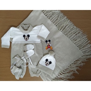 Saída de maternidade completa de lã do Mickey