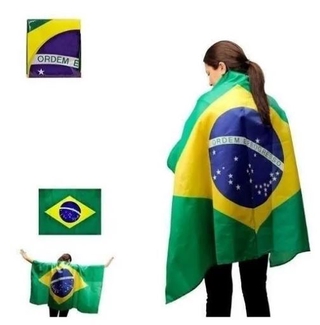 Capa Bandeira Do Brasil Costas Corpo Copa Do Mundo Torcedor Promoção