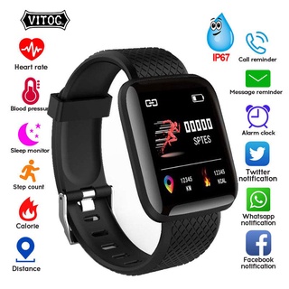 smartwatch 116 Relógio Inteligente Plus Tela Touch Bluetooth Localizador Detecta Frequência Cardíaca