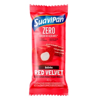 Bolinho Zero Açúcar Sabor Red Velvet Com Recheio Sabor Cream Cheese 40g – Suavipan