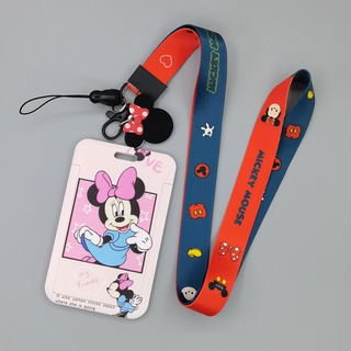 Desenhos Animados Mickey Mouse Ponto Crianças Bonito Pescoço Colhedores Keychain Crachá Titular Do Cartão De ID Passa Cordão Para Chave Acessórios (8)