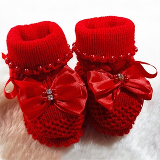 Sapatinho De Bebê Em Tricô Linha Sapato Bebê 0-3 Mês Super Luxo Croche Várias Cores Presente Frete Grátis!