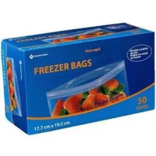 Sacos Bags para congelar alimentos em freezer tamanho médio