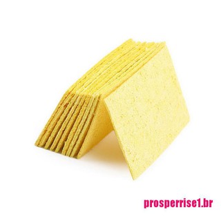 10pçs-transeiras De Solda-Iron-Solder-Tip-Leding-Cleaning-Sponge-Yellow