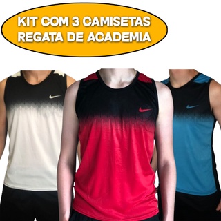 [QUEIMA DE ESTOQUE] Roupa de Academia Masculina Kit com 3 Camiseta Regata Dri Fit Caimento Suave Postagem Rápida 24H