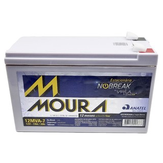 Bateria Selada Moura 12v x 7ah 12MVA-7 *Original* Para Nobreak Alarme Cerca Elétrica e outros ** Envio Imediato **
