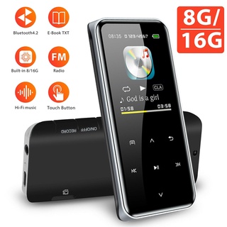 2022 Mais Novo M22 Mp3 Player De Música Bluetooth Hifi Com Tela Touch E Som Walkman Embutido 8GB/16GB