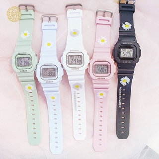 Ins Relógio Pequeno Daisy Eletrônico Para Mulheres / Relógio Digital Simples Para Casais Yiyue